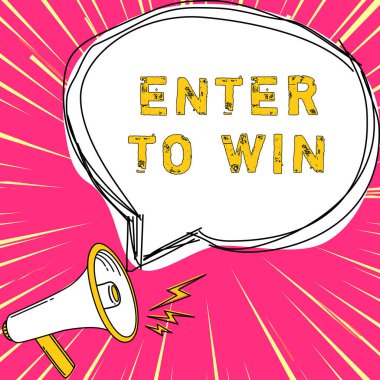 El yazısı metni Kazanmak için girin, iş genel görünümü ödül veya kazanma şansı karşılığında bir şey takas etmek