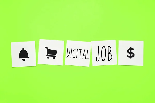 Text sign showing Digital Job, Business concept get paid task done through internet and personal computer