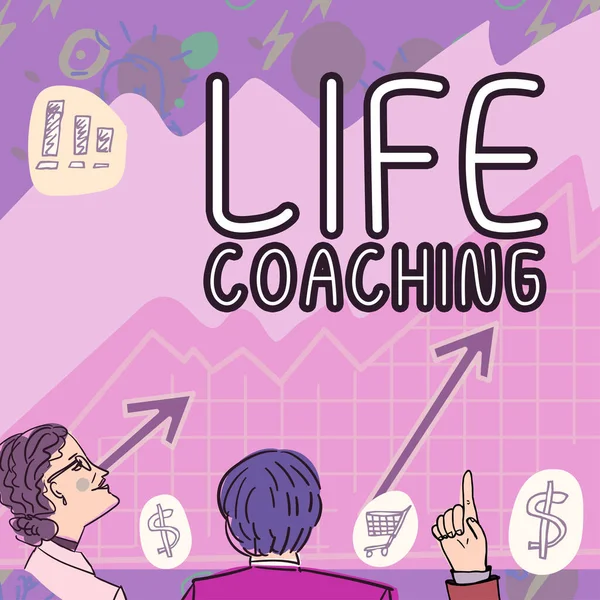 Texto Manuscrito Life Coaching Concepto Que Significa Mejorar Vidas Por — Foto de Stock