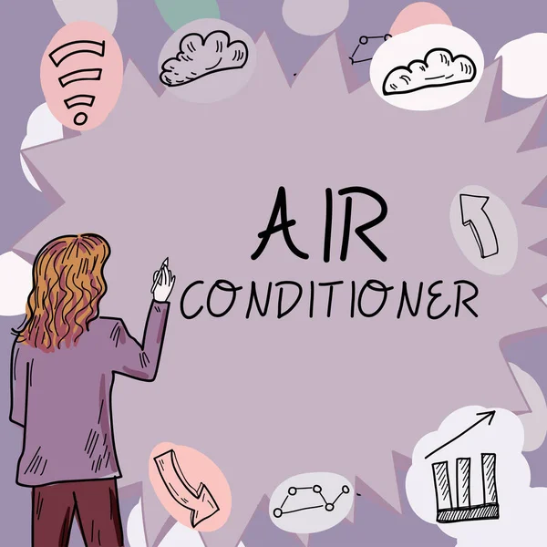 Teks Yang Menunjukkan Inspirasi Air Conditioner Konsep Yang Berarti Aparat — Stok Foto