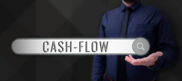Text Sign Showing Cash Flow Internet Concept Actual Cash Can —  Fotos de Stock
