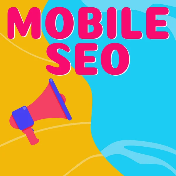 Zarejestruj Wyświetlanie Mobile Seo Business Showcase Proces Optymalizacji Strony Internetowej — Zdjęcie stockowe