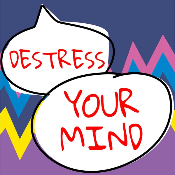 Sign Display Destress Your Mind Business Βιτρίνα Για Απελευθερώσει Ψυχική — Φωτογραφία Αρχείου