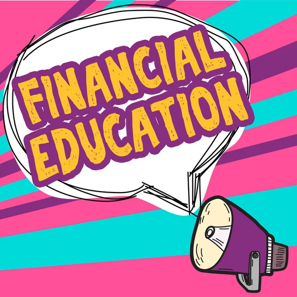 Texto Que Mostra Inspiração Educação Financeira Conceito Negócio Entendimento Áreas — Fotografia de Stock