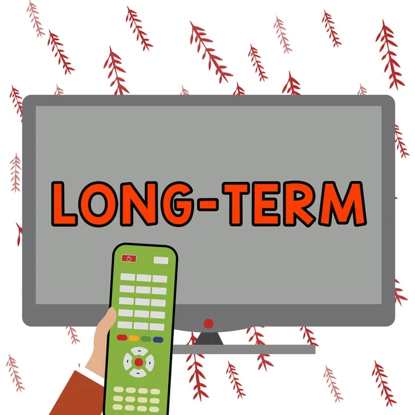 Sign Displaying Long Term Conceptual Photo Occurring Involving Relatively Long — Fotografia de Stock