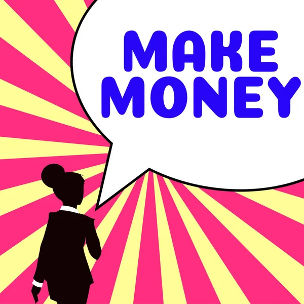 Text Showing Inspiration Make Money Conceptual Photo Making Profit Giving — Stock Photo, Image