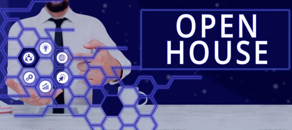 Handwriting Text Open House Internet Concept You Can Come Whatever — 스톡 사진