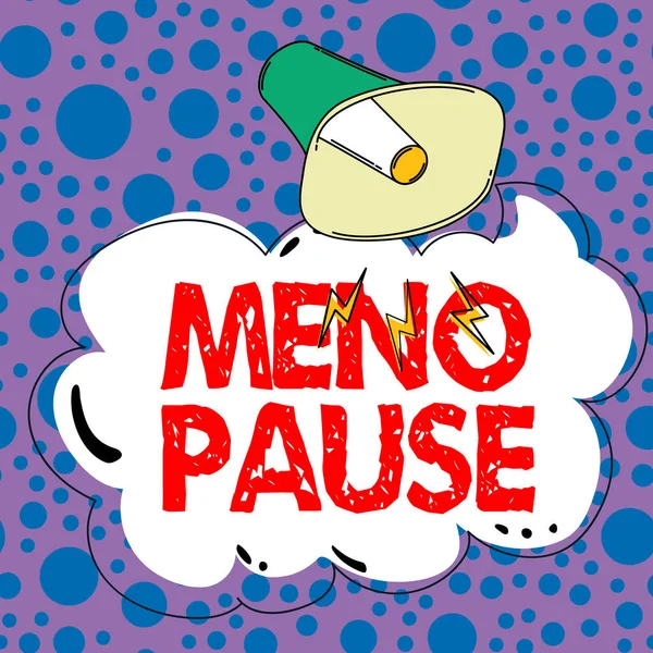 Inspiration Showing Sign Meno Pause Word Process Which Woman Ceases — Fotografia de Stock