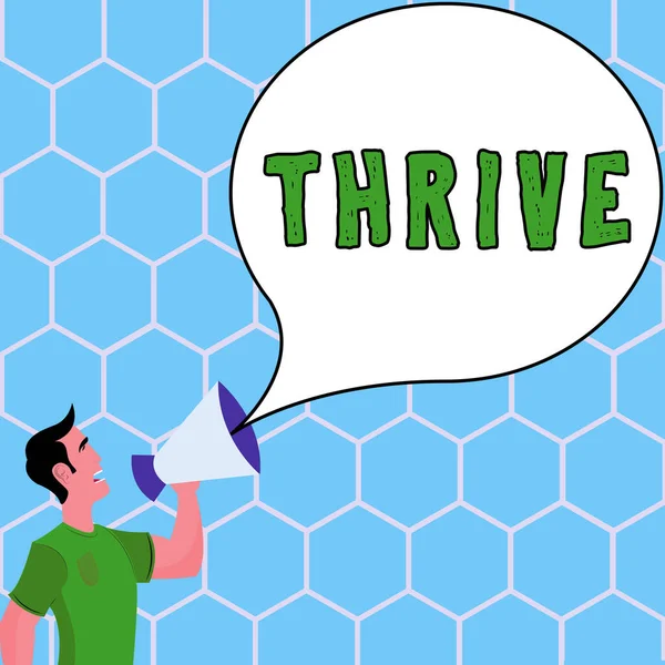 Text Caption Presenting Thrive Word Written Think Positively Continue Prosper — Fotografia de Stock