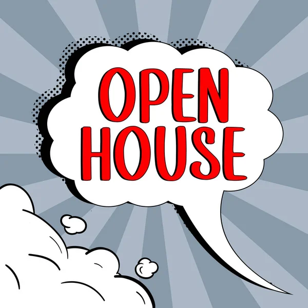 Handwriting Text Open House Business Approach You Can Come Whatever — Foto de Stock