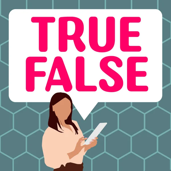 Podpis Tekstowy Przedstawiający True False Business Idea Test Składający Się — Zdjęcie stockowe