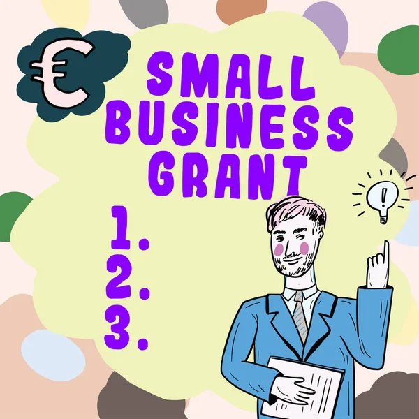 Tekst Pisma Ręcznego Small Business Grant Word Wpisany Przedsiębiorstwie Indywidualnym — Zdjęcie stockowe