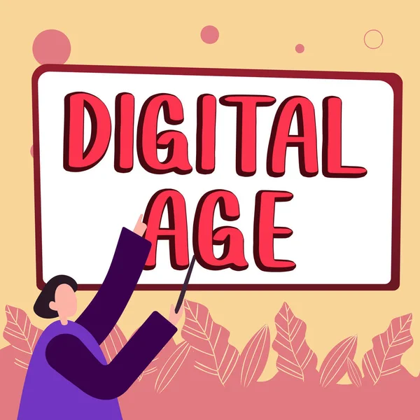 Text Sign Showing Digital Age Word Introduction Personal Computer Subsequent — Fotografia de Stock