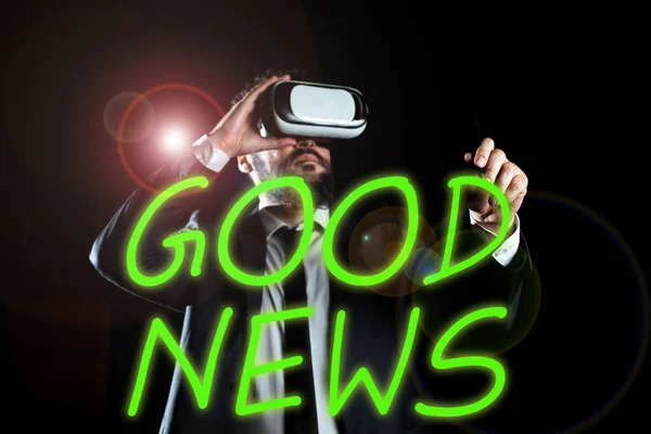 Inspiration Showing Sign Good News Business Idea Someone Something Positive — Foto de Stock