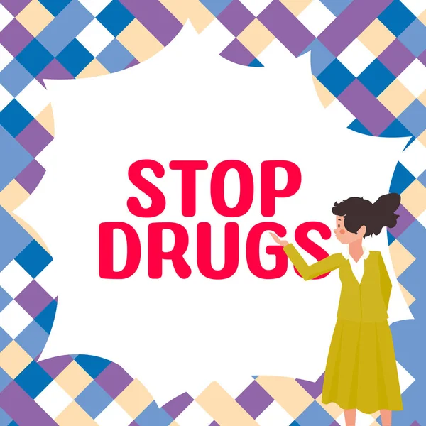 Konceptuell Visning Stoppa Droger Word Skrivet Sätta Stopp För Beroendet — Stockfoto