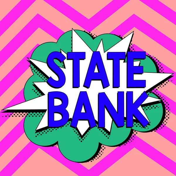 手写文本国家银行 一般指由国家特许的金融机构撰写的文字 — 图库照片