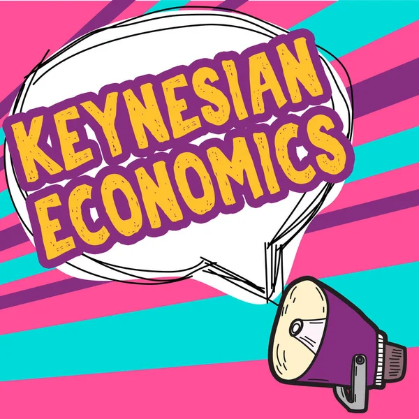 Ручний Написання Підпису Кейнсіанська Економіка Діловий Огляд Грошових Фінансових Програм — стокове фото
