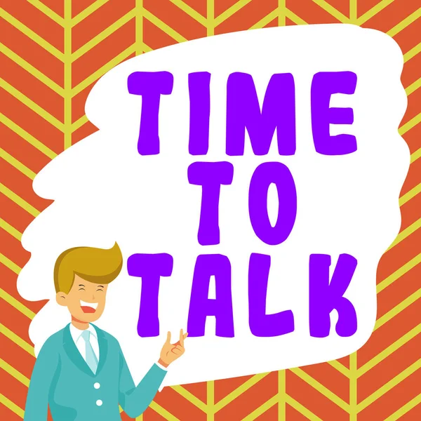 Inspiration Showing Sign Time Talk Business Approach Discuss Person Thoroughly — Foto Stock
