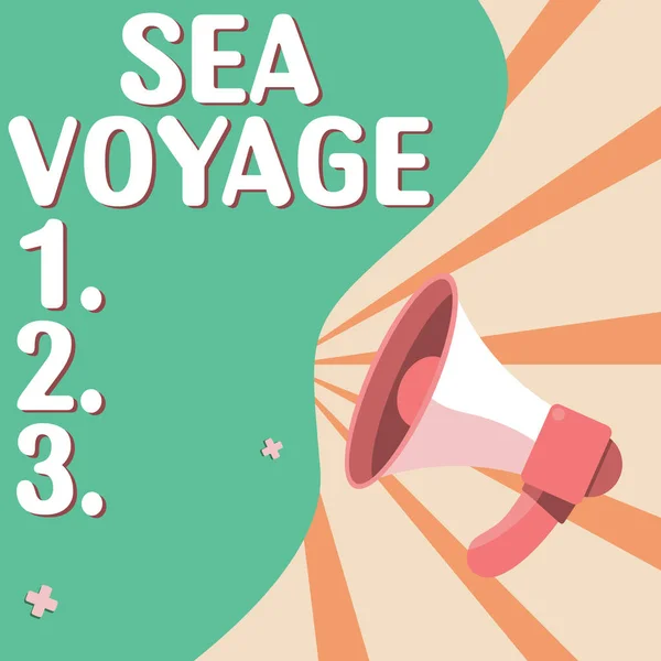 Концептуальная Подпись Sea Voyage Business Overview Riding Boat Oceans Usually — стоковое фото