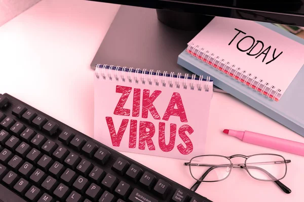 手写文字Zika Virus Word Written Caused Virus Transmitted Primarily Aedes Mosquitoes — 图库照片