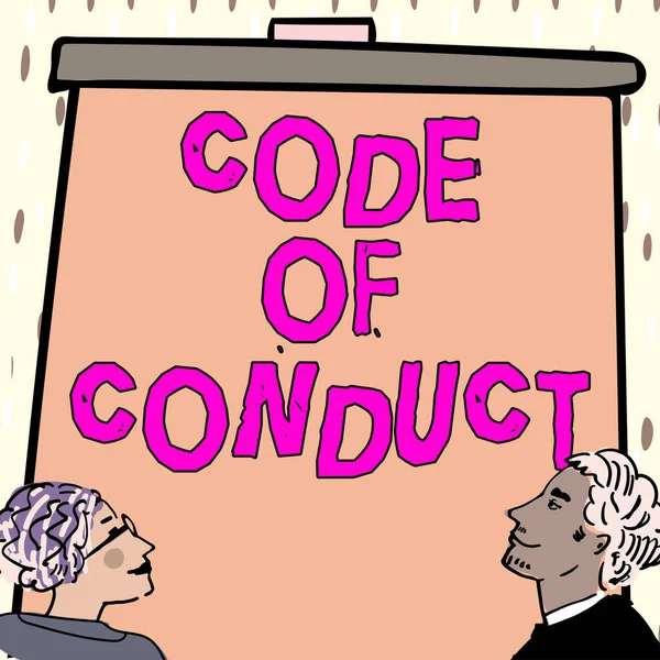 Handwriting text Code Of Conduct, Conceptual photo Ethics rules moral codes ethical principles values respect