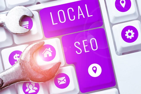 Text Caption Presenting Local Seo Word Incredibly Effective Way Market — 스톡 사진