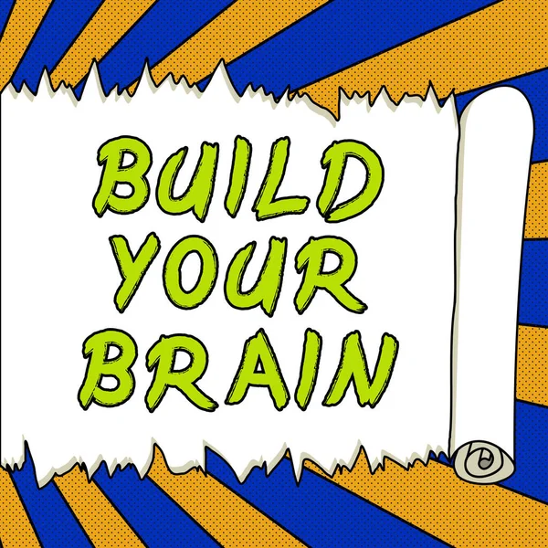 Legenda Texto Apresentando Construir Seu Cérebro Negócios Mostrar Atividades Mentais — Fotografia de Stock