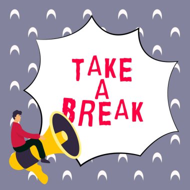 Mola, İnternet Kavramı Dinlenmesini gösteren metin işareti Bir şeyler yapmayı bırak İşten çık