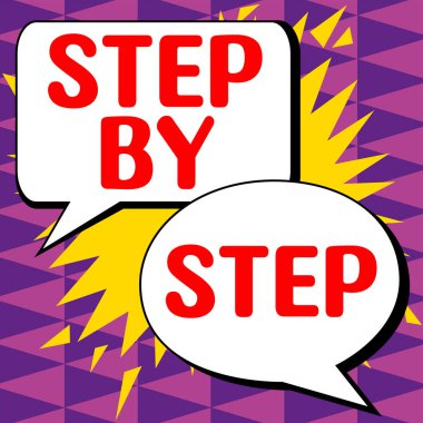 Kavramsal başlık Adım Adım, İş Vitrini Başarıya giden Yavaş İlerleme Yolu Büyüme