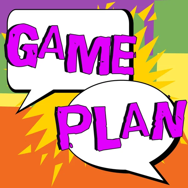 Conceptual Caption Game Plan Internet Concept Strategy Worked Out Advance —  Fotos de Stock