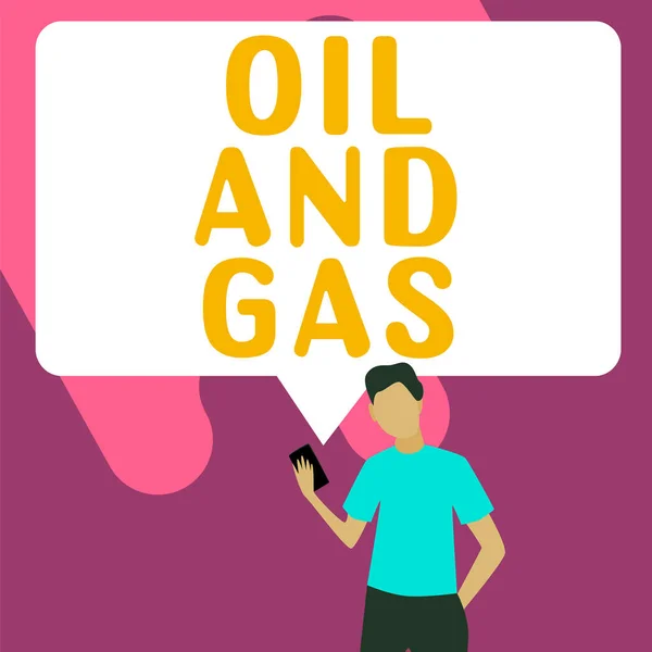 Petrol Gaz Fikri Keşfetme Pazarlama Rafineri Petrol Ürünlerini Gösteren Metin — Stok fotoğraf