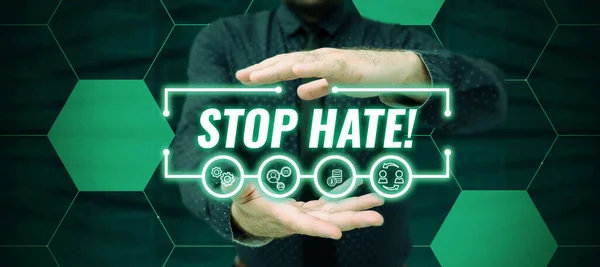 Writing Displaying Text Stop Hate Word Written Prevent Aggressive Pressure — 스톡 사진