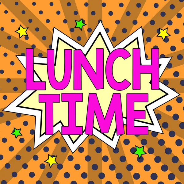 Text Showing Inspiration Lunch Time Word Written Meal Middle Day — Fotografia de Stock