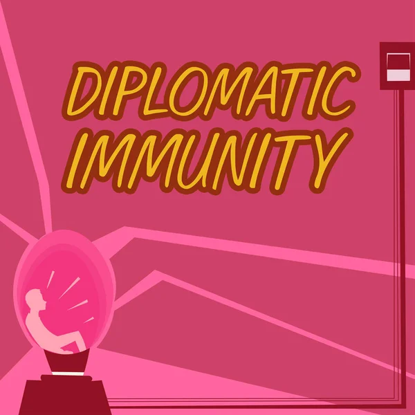 Conceptuele Weergave Diplomatieke Immuniteit Ondernemingsrecht Dat Buitenlandse Diplomaten Bijzondere Rechten — Stockfoto