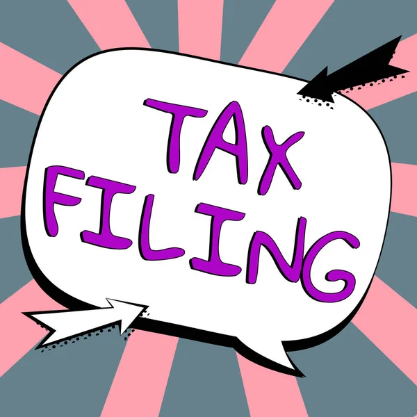 Inspiration Showing Sign Tax Filing Business Showcase Submitting Documens Filed — 스톡 사진