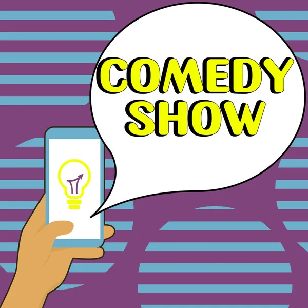 Text Caption Presenting Comedy Show Conceptual Photo Funny Program Humorous — Foto de Stock