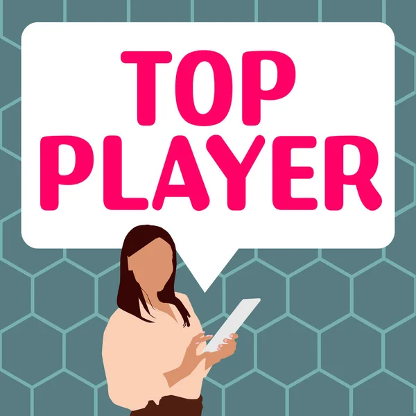 Sign Displaying Top Player Word Written Being Best Sports Game — 스톡 사진