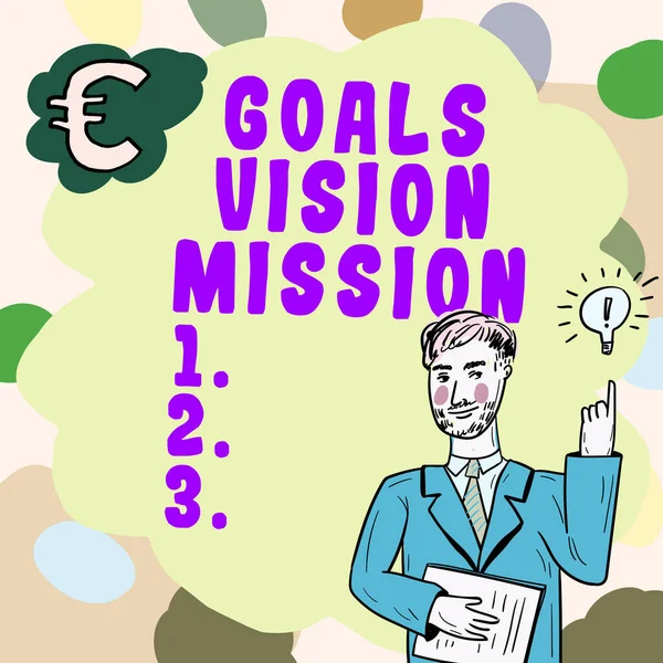 テキストの手書きの目標ビジョンミッション コミュニティグループを支援するために使用されるビジネスコンセプト実用的な計画プロセス — ストック写真