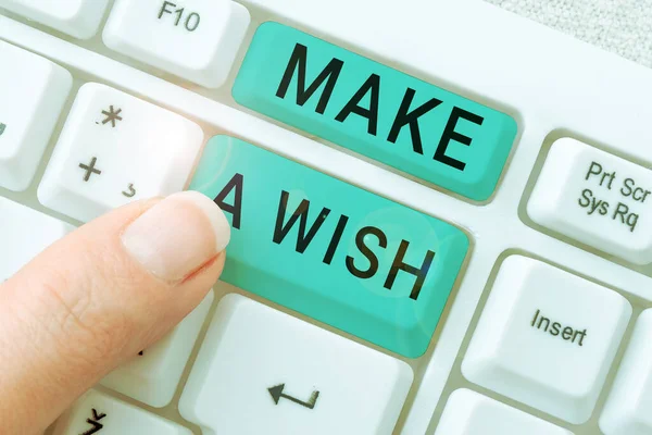 Inspiration Showing Sign Make Wish Internet Concept Desire Situation Different — Foto Stock