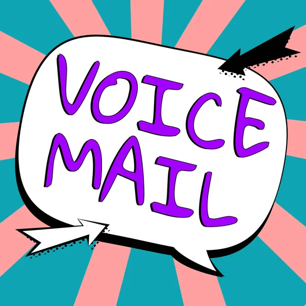 Text Caption Presenting Voice Mail Internet Concept Electronic System Store —  Fotos de Stock