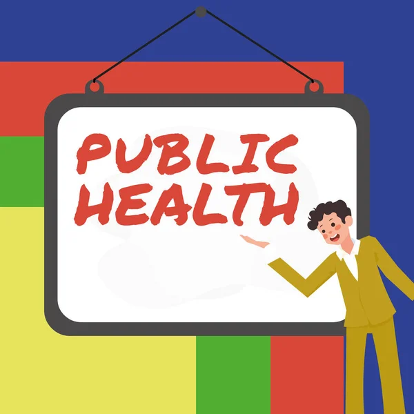 Text Sign Showing Public Health Business Overview Promoting Healthy Lifestyles — Photo