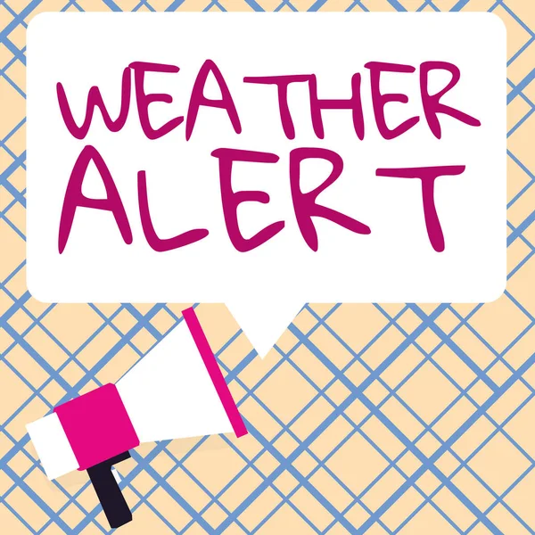Text Caption Presenting Weather Alert Business Idea Urgent Warning State — Foto Stock