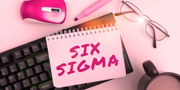 Legenda Conceitual Six Sigma Técnicas Gerenciamento Visão Geral Negócios Para — Fotografia de Stock