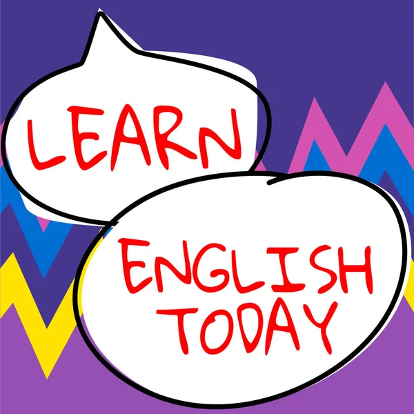 インスピレーションを示すテキスト Learn English今日 インターネットの概念は英語の知識とスキルを獲得または習得します — ストック写真