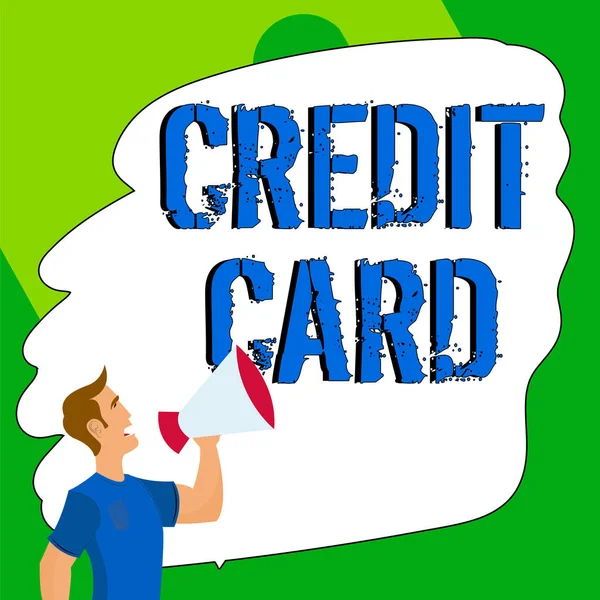 Conceptuele Bijschrift Credit Card Conceptuele Fotokaart Waarmee Geld Lenen Tegen — Stockfoto