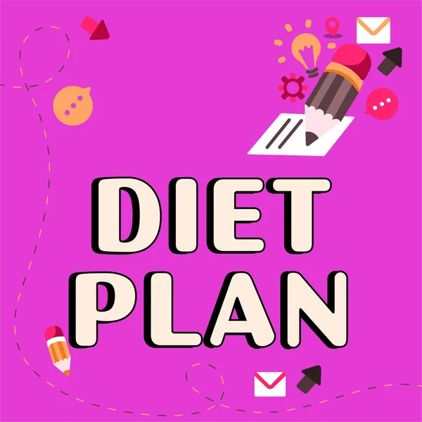 Légende Conceptuelle Diet Plan Parole Écrite Sur Utilisation Apport Nutritionnel — Photo