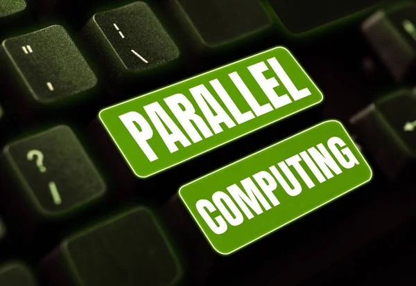 Text showing inspiration Parallel Computing, Business overview simultaneous calculation by means of software and hardware