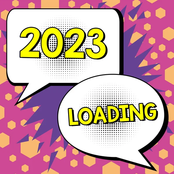 Writing Displaying Text 2023 Loading Word Written Advertising Upcoming Year —  Fotos de Stock