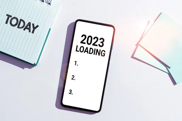 Handwriting Text 2023 Loading Internet Concept Advertising Upcoming Year Forecasting — 스톡 사진