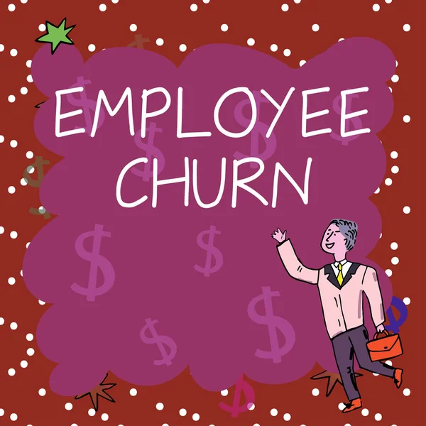 Text Caption Presenting Employee Churn Business Overview Rate Change Existing — Photo